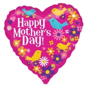 Happy Mother's Day Birds Heart Balloon